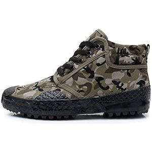 Legertrainingsschoenen for heren, ademende camouflagehoge militaire loopschoenen for buiten, antislip wandelsportschoenen (Color : Grey camouflage, Size : 38 EU)