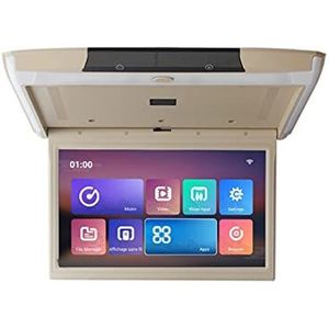Hoofdsteun videospeler, 12.5 Inch Auto Dak Mount Monitor 2 + 16 GB IPS Scherm 1080 P MP5 Video Film Speelt Auto Plafond TV(11.6 Android Beige)
