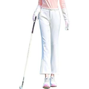 DUWEIKE Rekbare Werkbroeken Voor Dames, Uitlopende Enkels Golfbroeken Zakelijke Casuals Reisbroeken Pantalons,Wit,L