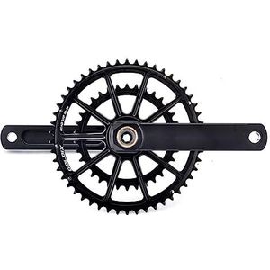 QFWRYBHD Racefiets crankstel 50-34T/52T-36T/52-42T/53-39T dubbel kettingblad 165/170/172,5/175mm MTB fiets crank geschikt voor BMX/vouwfiets (kleur: 165 mm, maat: 50-34T)