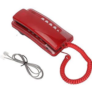 Desktop Vaste Telefoon, Draagbare aan de Muur Gemonteerde Vaste Lijn, met Opnieuw Kiezen Quick Flash Mute-functie, Snoertelefoons voor Thuishotelkantoor, Retro Klassieke Telefoon Vaste Vaste(Rood)