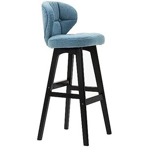 Barkruk Barstoelen Nordic Barstoel Receptie Met Rugleuning Thuis Keuken Zwart Houten Kruk Poten Stof Zitkussen Barkruk Barkrukken Keukenstoelen (Color : D, Size : Sitting Height 78cm)