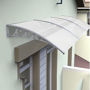 Luifel voordeur Voordeur Afdak Overkapping Luifels voor deurdak, balkon, Winddicht, Regendicht (100×200 cm, grijs-wit)