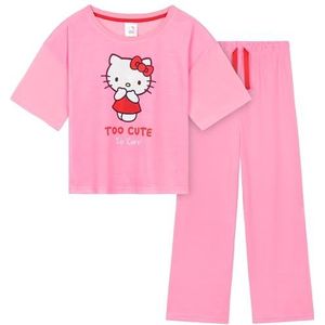 Hello Kitty Pyjama voor meisjes, comfortabele loungewear - cadeaus voor meisjes, roze, 13-14 jaar