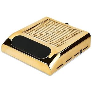 80W Nagelstofzuiger for Manicure Krachtige Zuigkracht Nagelstofafscheider Met Herbruikbare Filter Verminderen 98% Stof(Gold)