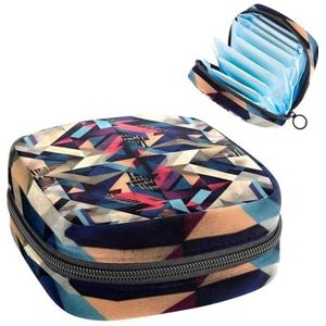 MUOOUM Opbergtas voor maandverband, kunst abstracte geometrische menstruatiecup zakje, draagbaar maandverband opbergzakken vrouwelijke menstruatie eerste menstruatie tas voor tienermeisjes vrouwen