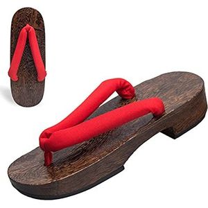 Geta Sandals Mens Wooden Geta Sandals Men's sandals Clogs Flip Flop Two-Teeth Japanese Traditional High Heel Slippers(Color:B,Size:44)