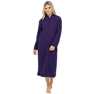 Ladies Zipped Soft Fleece Dressing Gown 4045 Purple 26-28