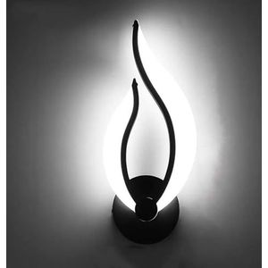 Wandlampen Moderne Minimalistische Vlamvormige Wandlamp Binnen Achtergrond Slaapkamer Woonkamer Trap Muur Winkelcentrum Hotel Decoratie Wandlamp Binnen Wandlampen (Color : B, Size : Cool White(5500-