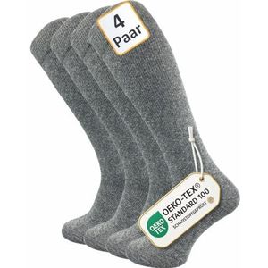 Gawilo Steunkniekousen, 4 paar, - reis- en compressiekousen voor dames en heren, donkergrijs, 43-46 EU