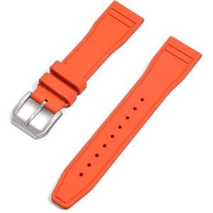 Jeniko Fluororubber FKM 20 Mm 21 Mm 22 Mm Horlogeband Duiken Waterdichte Snelsluiting Horlogebanden (Color : Orange, Size : 21mm)