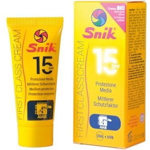Snik First Class Cream, professionele gezichtscrème voor bergen, skiën, extreme sporten, langdurig zonlicht, biologische caroteen, SPF 15, gemiddelde UVA + UVB-bescherming, tube 20 ml.