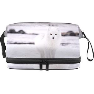 Grote capaciteit Travel Cosmetische Tas, Wit Schattig, Make-up Tas, Waterdichte Make-up Bag Organizer, Meerkleurig, 27x15x14 cm/10.6x5.9x5.5 in