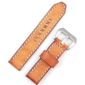NASUNJIA Retro Lederen Horlogebandje 18mm 20mm 22mm 24mm Mannen Vervanging Wist Armband Horloge Band Compatibel Met Panerai(Tan,18mm)