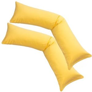 Lavea® Zijslaapkussenslopen 40x145 cm Set van 2 – Kussenhoezen van 100% Zachte en Ademende Jersey Katoen met YKK Ritssluiting – Middengrijs