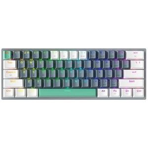 QPSJXN Compact Draadloos Mechanisch Toetsenbord 60 Procent ANSI Layout Hot-swappable Tri-Mode RGB Toetsenbord Compatibel met Gamers (Bruine Schakelaar)