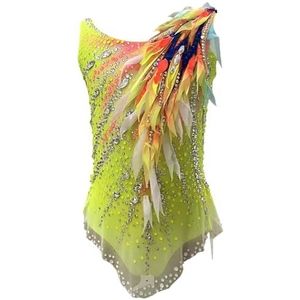 Ritmische Gymnastiek Turnpakje for Meisjes, Glanzende Tanktop for Kinderen, Sportkleding Gymnastiekkleding for Wedstrijden(4XL)