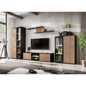 Deconation Cameron TV-meubelset, zwart/beige, L 340 x H 192 x D 45 cm