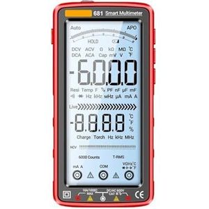 681/682/683 Anti-Burn Oplaadbare Multimeter Contactloze Elektrische Teste Screen Display Auto Range Multimetrie Tool (681 Zwart)