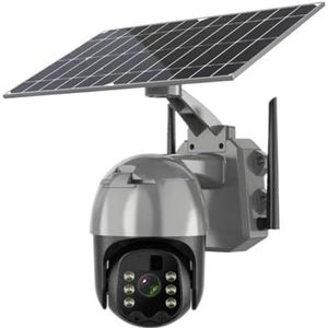 Bewakingscamera, HD 4G PTZ Outdoor Solar IP Camera 360 CCTV Nachtzicht Tweeweg Zonnepaneel Outdoor Monitoring Zonne-energie IP Camera(Wifi 64G TF Card)