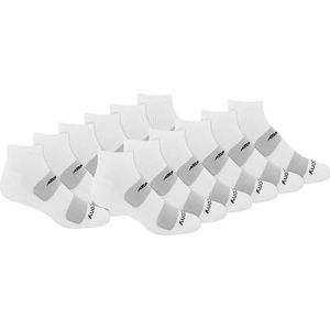 Saucony Heren RunDry Mesh Ventilating Comfort Fit Performance Quarter Sokken (6, 12 paar), Wit (12 paar), Large