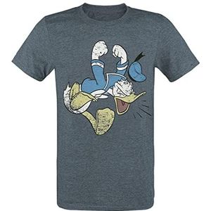 Mickey & Minnie Mouse Donald Duck - Angry Duck T-shirt donkerblauw gemêleerd L