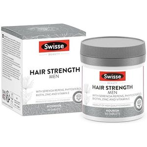 SWISSE Sterk Haar voor Mannen - Supplementen voor Haar met Biotine, Vitamine E en Zink, 30 Tabletten - Made in Italy