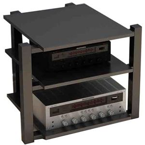 3-laags AV-mediastandaard CD-spelerstandaard Stereo-component-opbergkast, Stereo-component-opbergkast For Thuis/kantoor/theater(Black)