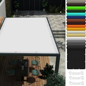 Schaduwdoek Rechthoek 2.2 x 5.5 m 98% Uv-Bescherming, Weerbestendig Scheurvaste Schaduwdoek met Gratis Touw, Voor Tuin, Planten, Kas, Schuur, Buiten, Wit