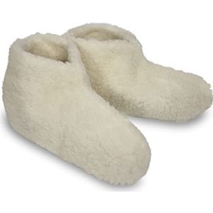 MYNE IamFlauschi Bedschoenen, behaaglijk warme pantoffels van 100% zuivere schapenwol, huisschoenen voor dames en heren, schapenbeige, 42/43 EU