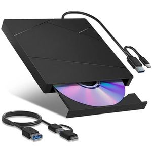 Externe schijf for laptop-pc USB 3.0 BD CD DVD RW-speler Ondersteuning 50G schijflezer Brander Geschikt for Windows 10/11 Mac OS