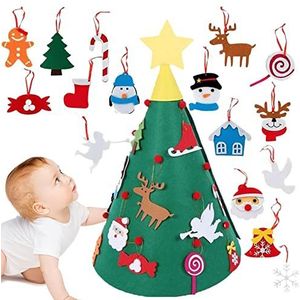 Verlichte vilten kerstboom,Grappige DIY verlichte kerstboom voor kinderen | Pre-kleuterschool voelde speelgoed voor woonkamer, slaapkamer, kinderkamers, klaslokalen, speelkamer Moonyan