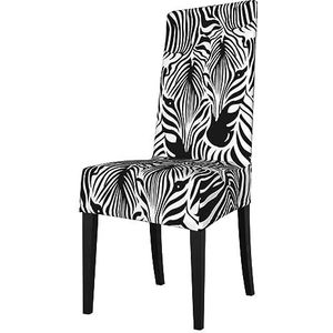 KemEng Abstract Dier Zebra Print, Stoelhoezen, Seat Protector Stretch Eetkamerstoel Slipcover Seat Cover voor Stoelen