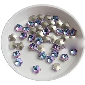 Leuke Mini Bloem 6MM Puntige Bodem 3D Kristalglas Nagel Strass Steen DIY Manicure Decoratie Accessoires-07. Roze Paars,Bloem 6mm,100st