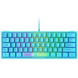 Tityvirnix RGB Backlit 62 Key Game Keyboard 60% Layout Wired voor Business blauw