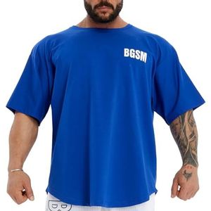 BGSM Sportswear Musclewear Ragtop Rag Top T-shirt bodybuilding heren halve mouw 3379-BLUE, blauw, XXL