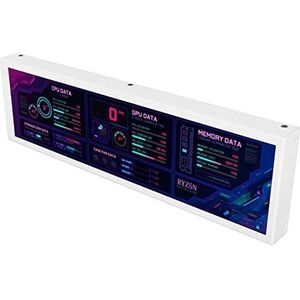 CPU Temperatuur Monitor, DIY Thema Computer Temperatuur Monitor Energiebesparing 8.8in IPS 1920x480 60Hz voor Desktop (Wit)