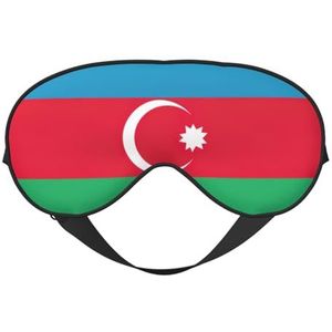 Vlag van Azerbeidzjan Print Functionaliteit Gezellig Oogmasker Verstelbare Riem Nap Nacht Reizen Camping Yoga Relax