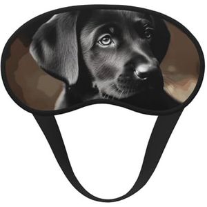 Zwarte Labrador Puppy Slaapmasker voor Zijslaper, Lichtblokkerende Nachtmaskers voor Slapen Oogmasker voor Vrouwen Mannen Oogbedekking Zachte Comfortabele Oogschaduw voor Reizen Nap
