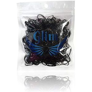 Mini Elastiekjes 500 stuks Zwart Haar accessoires (Zwart)