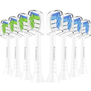Trustnice Vervangende tandenborstelkoppen voor Philips Sonicare Click-on handgrepen, opzetborstels compatibel met Sonicare, 8 stuks
