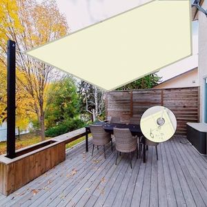 NAKAGSHI Zonnezeil, waterdicht, crème, 1,5 × 2 m, zonnezeil met rechthoekige ogen, uv-bescherming 95% voor tuin, balkon, terras, camping, outdoor