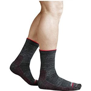 VITSOCKS Merino Wol Gevoerde Wandelsokken Heren, Outdoor Trekking Winter Thermo Sok, grijs-bordeaux, 39-42
