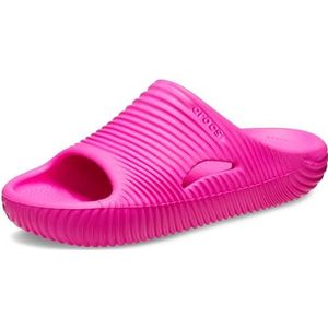 Crocs Unisex-Adult Mellow Recovery Slides, Pink Crush/Wave Texture, 7 Women/5 Men