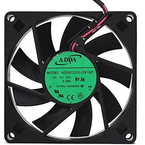 ADDA 8CM fan AD0812UX-D91GP 8015 DC12V 0.28A 2-wire chassis cooling fan