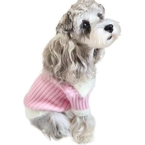 Warme Chihuahua Hond Kat Kleding Bontkraag Honden Puppy Jas Trui Huisdier Jas Outfits Kleding for Kleine Hond Mopshond (Color : B2245 Pink sweater, Size : XXL)