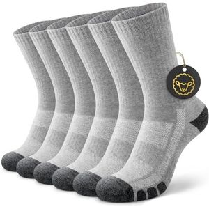 YouShow Merino wandelsokken heren dames 3 paar outdoor trekking sokken met gewatteerde anti-blaren, 3 x grijs., 43-46 EU