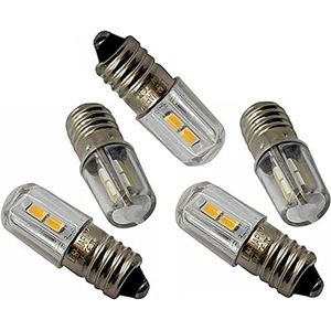 E10 LED 6V - lamp lamp schroef fitting kerstster lichtster vouwster adventster (5, warm wit)