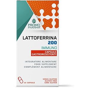 Lattoferrina 200 Immuno, voedingssupplementen – ondersteuning van het immuunsysteem en de afweer van het lichaam, ideaal voor het hele gezin – 30 capsules