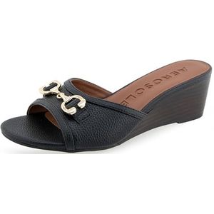 Aerosoles WAVA Slide Sandaal voor dames, Zwart kiezelsteen kunstleer, 42 EU